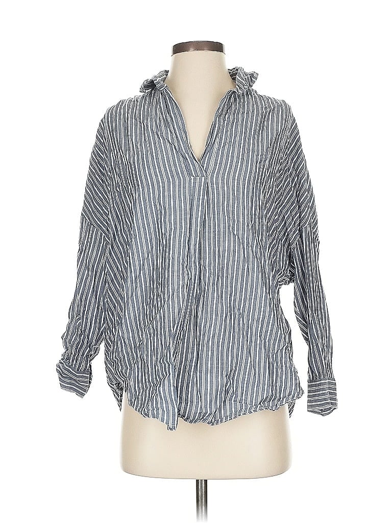 Pre-owned French Connection Long Sleeve Blouse In Blue