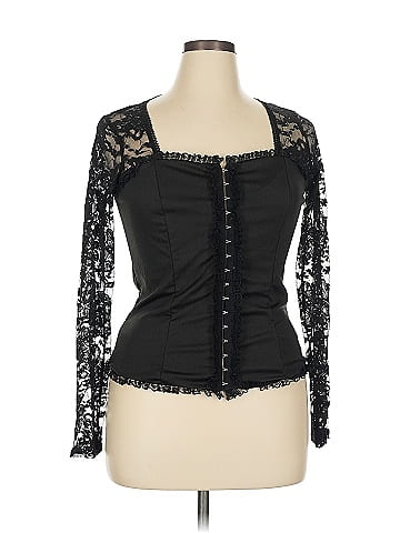 Assorted Brands Elegant Black Lace Long Blouse (view 1)
