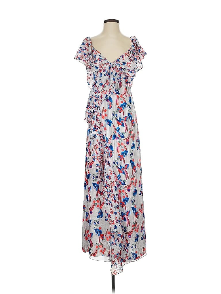 Tanya Taylor 100% Silk Print Blue Casual Dress Size 2 - photo 1