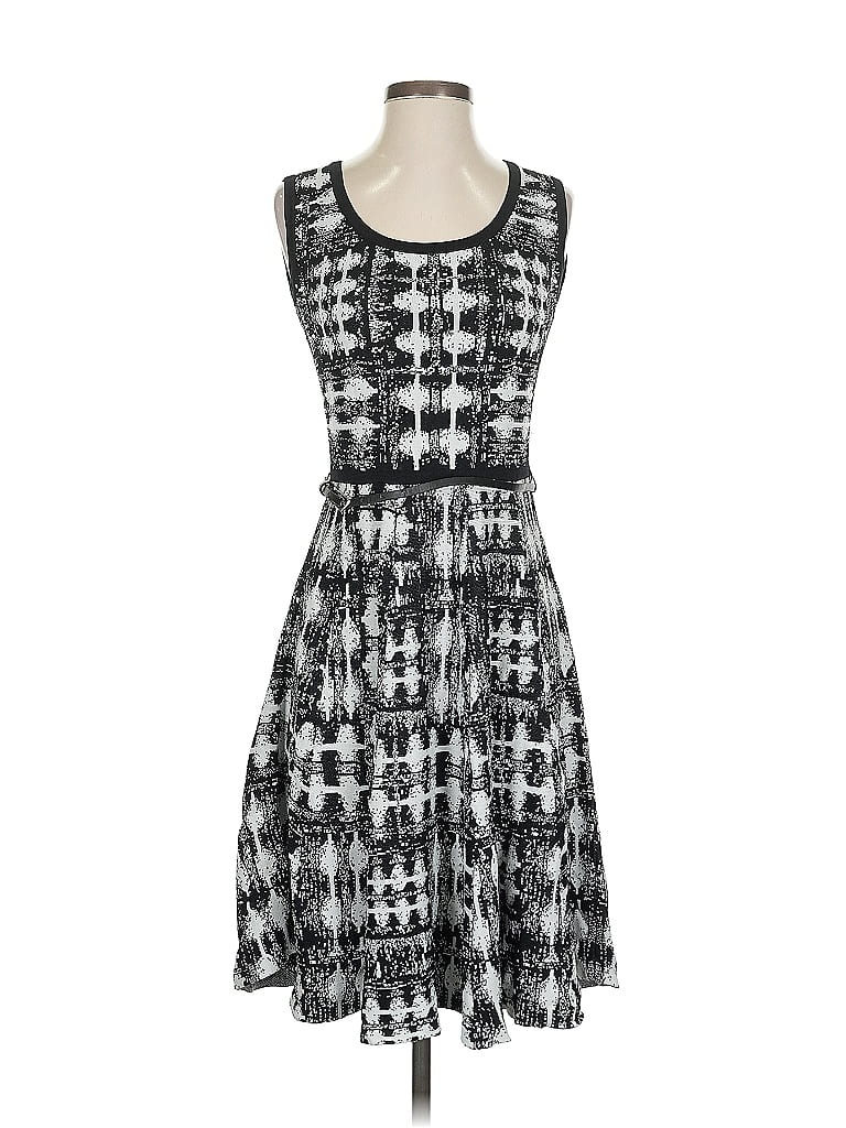 Carmen Carmen Marc Valvo Graphic Gray Cocktail Dress Size XS - photo 1