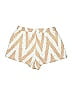 Lou & Grey for LOFT 100% Cotton Chevron-herringbone Gold Tan Shorts Size M - photo 2