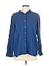 Anne Klein 100% Cotton Blue Long Sleeve Button-Down Shirt Size L - photo 1