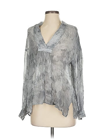 Vince. Long Sleeve Silk Top (view 1)