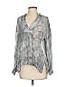 Vince. 100% Silk Gray Long Sleeve Silk Top Size S - photo 1