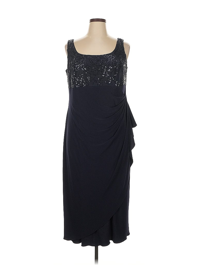 Alex Evenings Blue Cocktail Dress Size 16 - photo 1