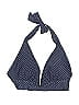Unique Vintage Polka Dots Blue Swimsuit Top Size L - photo 1