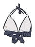 Unique Vintage Polka Dots Blue Swimsuit Top Size L - photo 2