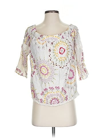 Ecru Short Sleeve Blouse (view 1)