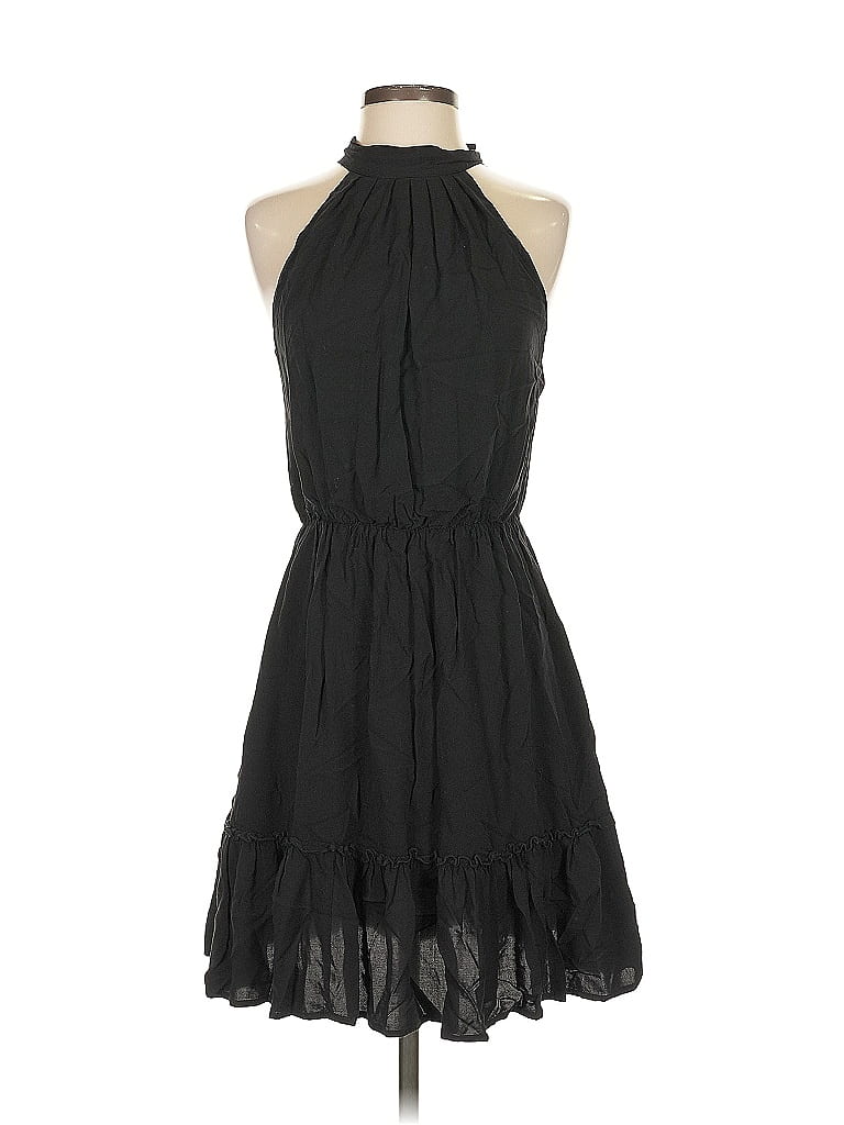 BTFBM 100% Viscose Solid Black Cocktail Dress Size S - photo 1