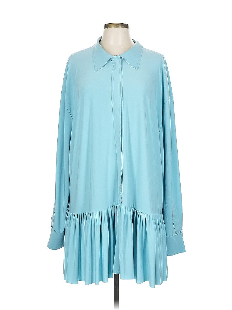 Norma Kamali Blue Long Sleeve Blouse Size L - photo 1
