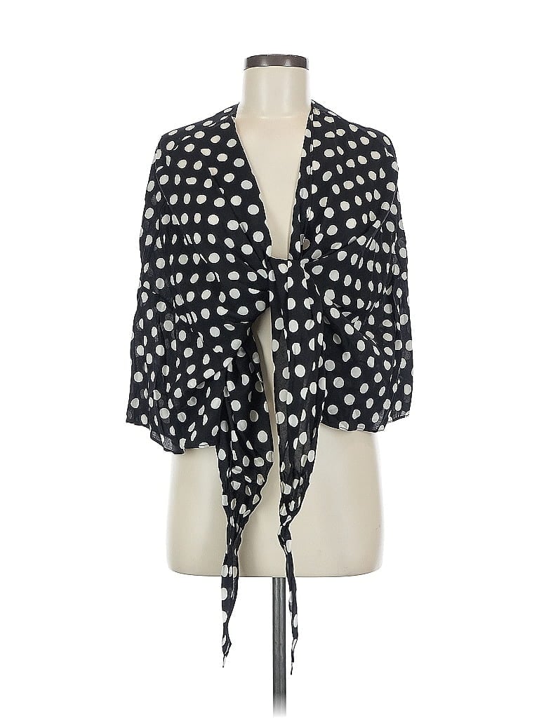 Easel 100% Rayon Polka Dots Black Cardigan Size M - photo 1