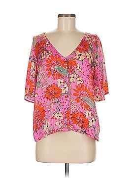 Sézane Short Sleeve Silk Top