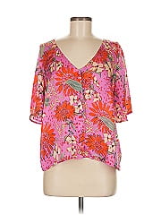 Sézane Short Sleeve Silk Top