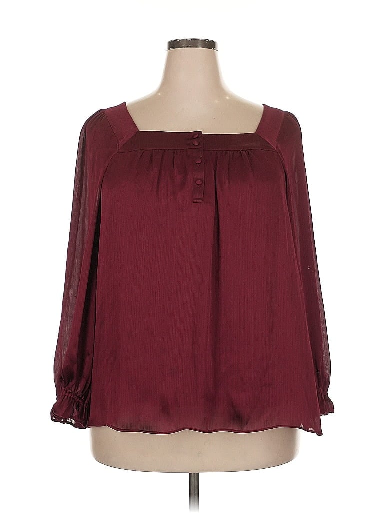 LC Lauren Conrad Burgundy 3/4 Sleeve Blouse Size XXL - photo 1