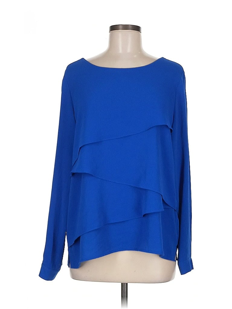 Pre-owned Vince Camuto Long Sleeve Blouse In Blue