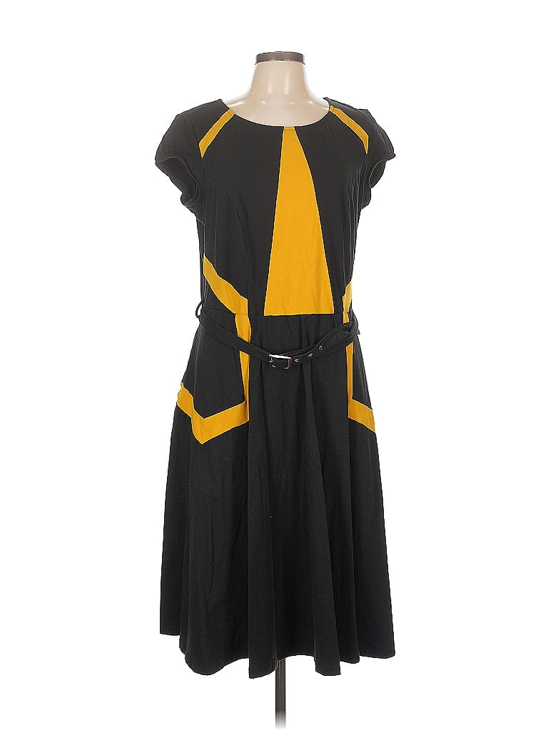 eShakti 100% Cotton Color Block Black Casual Dress Size 10 (estimated) - photo 1