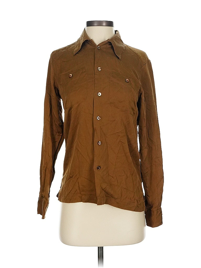 Ralph Lauren Women's Cotton Blend Long Sleeve Top Brown Size Medium