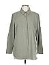 Chico's Solid Gray 3/4 Sleeve Button-Down Shirt Size L - photo 1