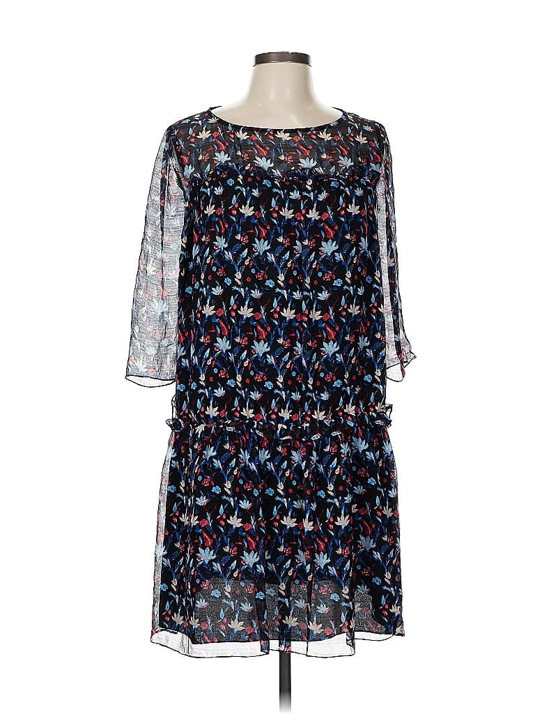 Tanya Taylor 100% Silk Print Blue Cocktail Dress Size 6 - photo 1