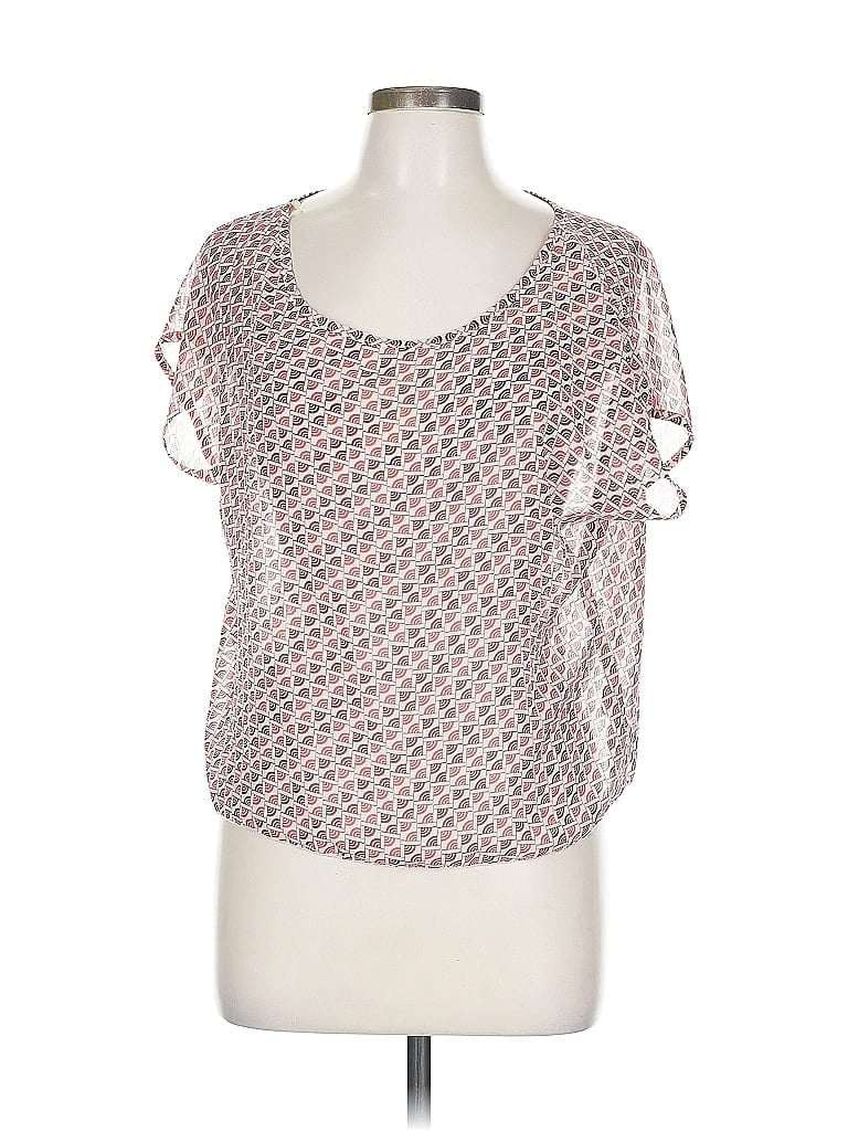 Pre-owned Final Touch Short Sleeve Blouse In Pink