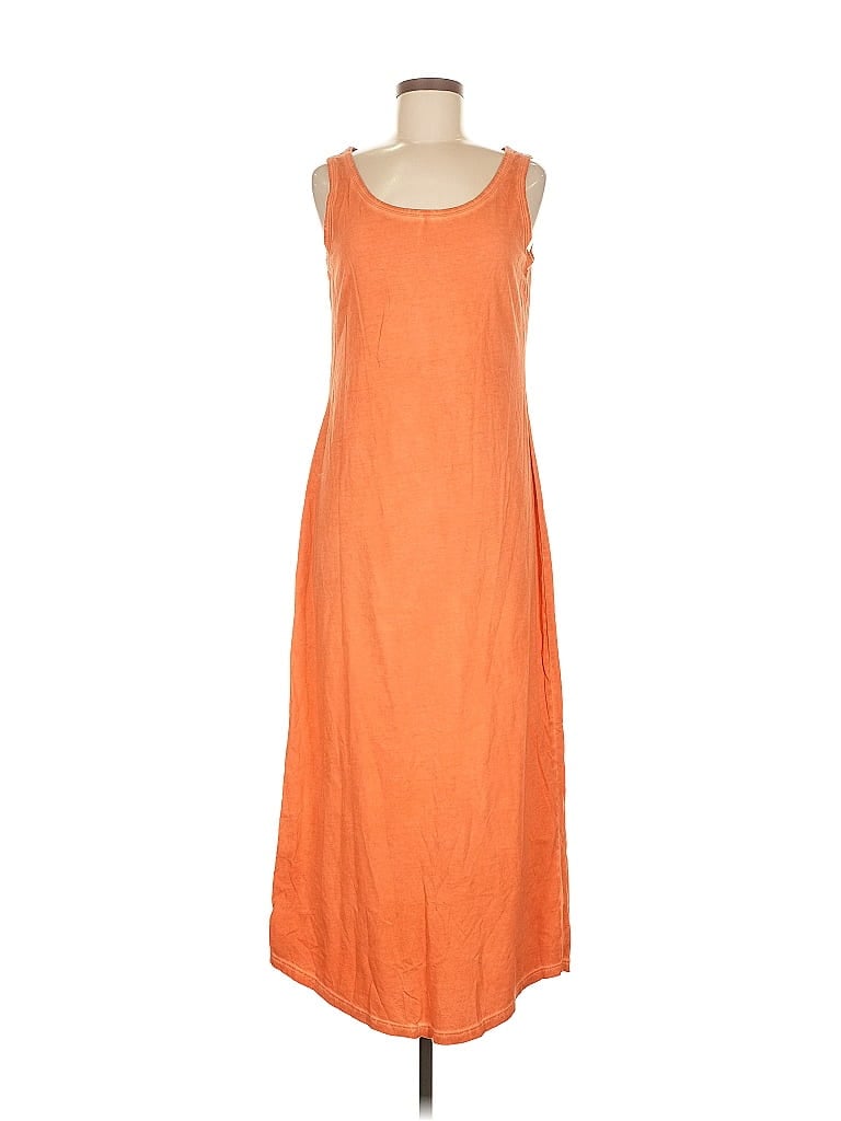 Peruvian Connection 100% Pima Cotton Solid Orange Casual Dress Size M - photo 1