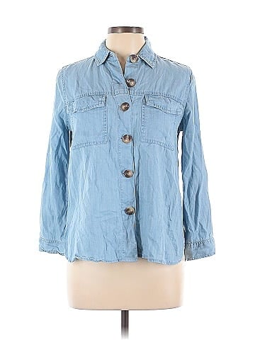 River Island 3/4 Sleeve Button-Down Shirt (view 1)
