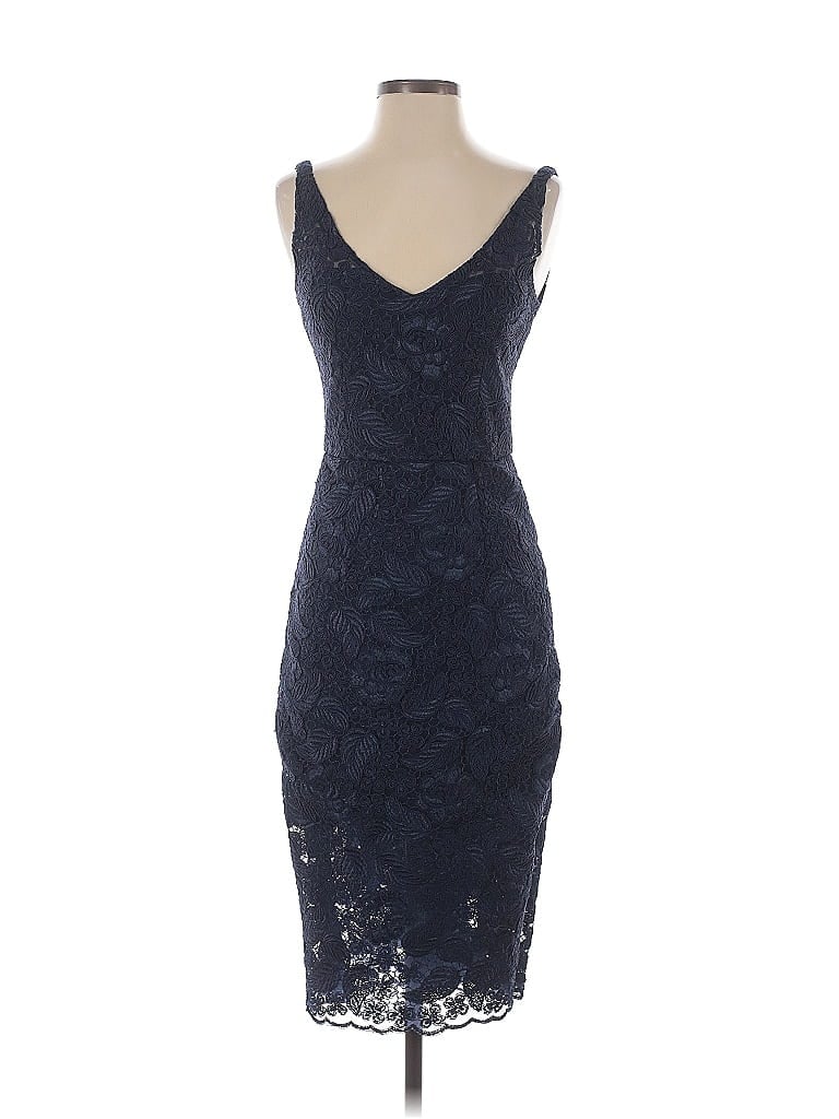 ML Monique Lhuillier 100% Polyester Blue Cocktail Dress Size 4 - photo 1