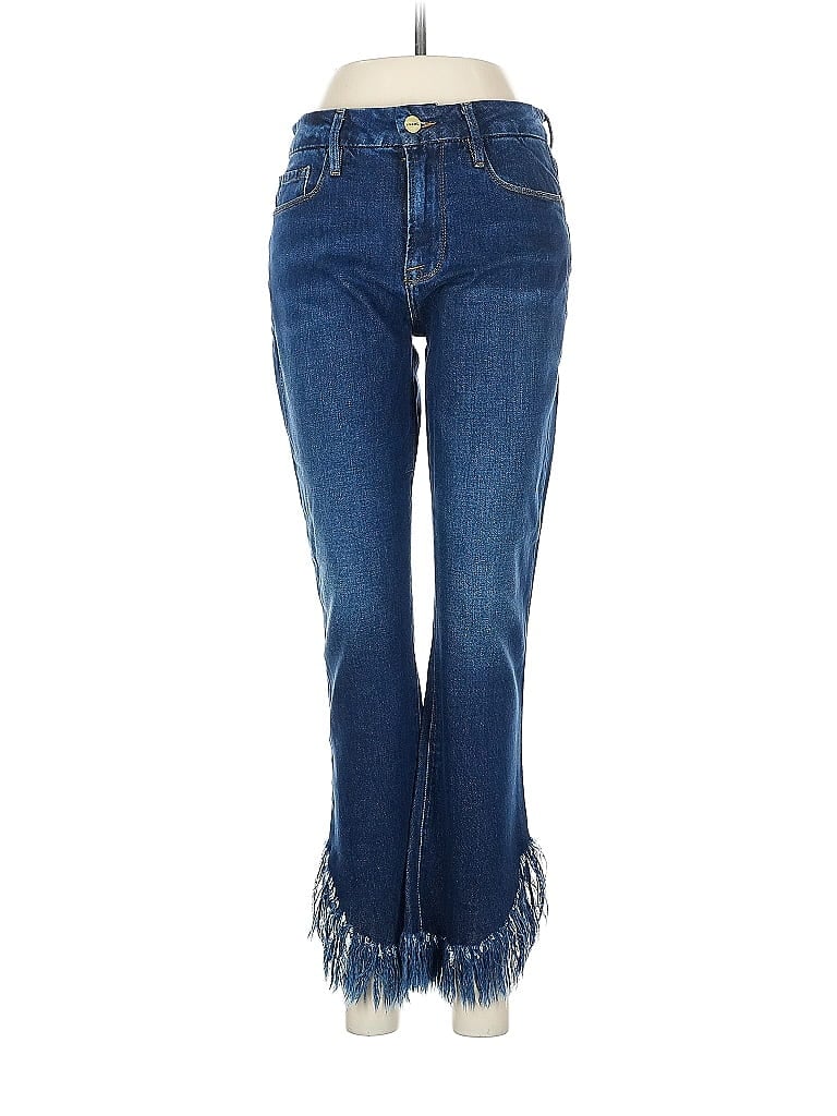 FRAME Denim Chevron-herringbone Blue Jeans Size 28 waist - photo 1
