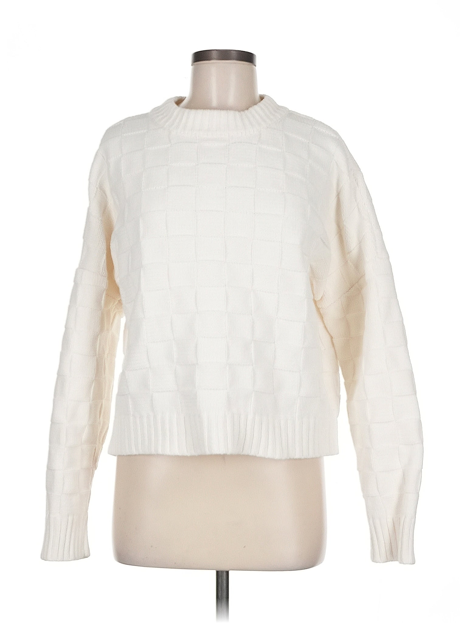 Abercrombie &amp; Fitch 100% Polyester Ivory Pullover Sweater Size M