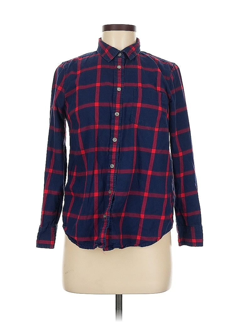 Pre-owned J.crew Factory Store Long Sleeve Button Down Shirt In Blue