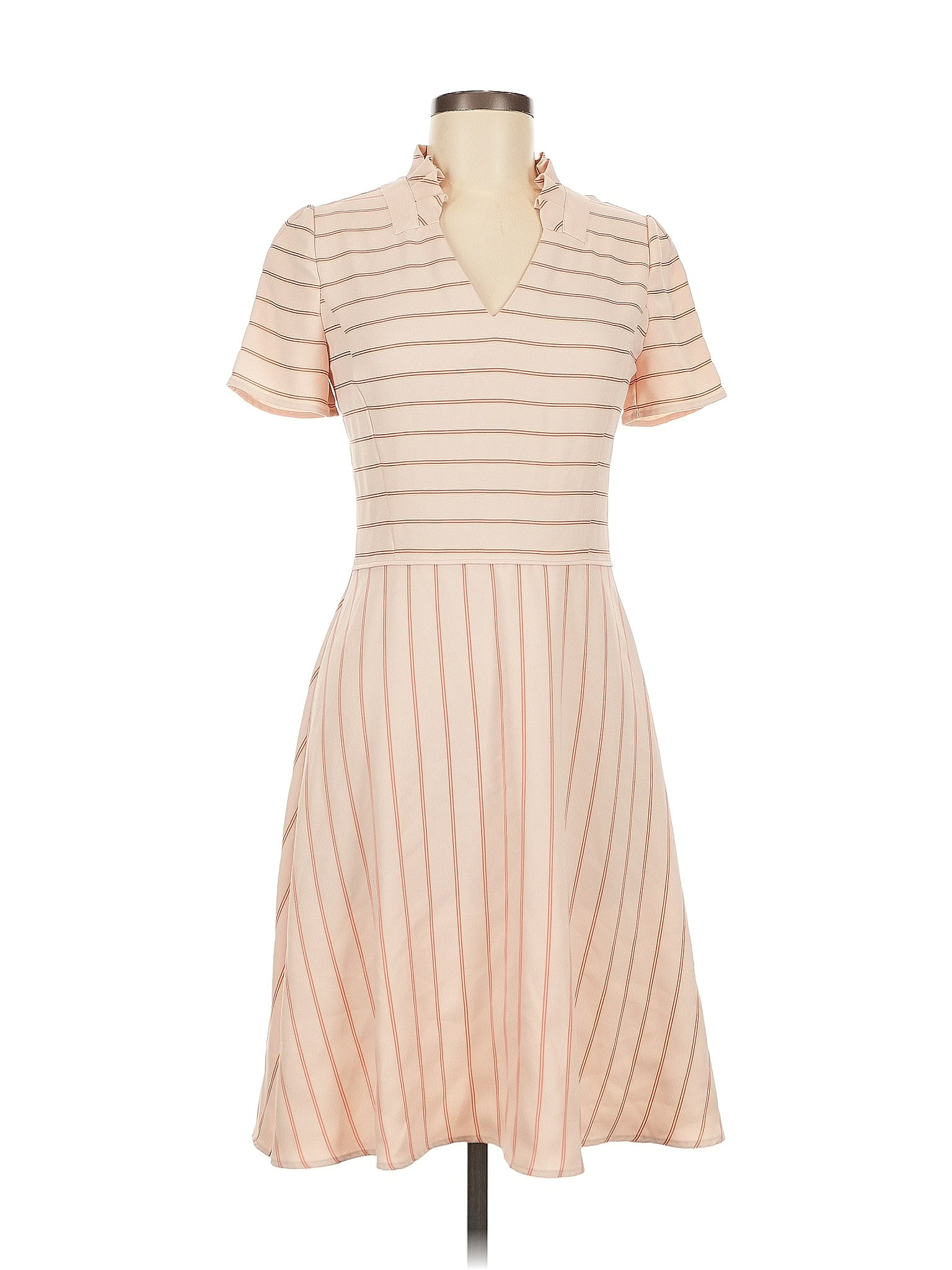 Emporio Armani Stripes Tan Casual Dress Size EU 40 / US 10