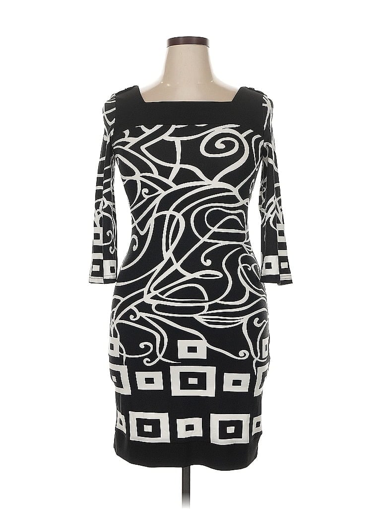 Joseph Ribkoff Graphic Black Cocktail Dress Size 10 - photo 1