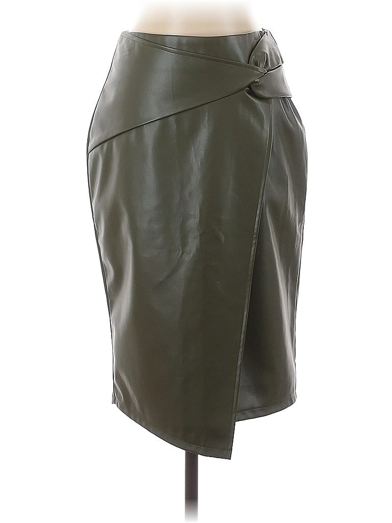 Click to view more detailed imagery on our partner's website Pre-owned Kate Kasin Faux Leather Skirt In Green