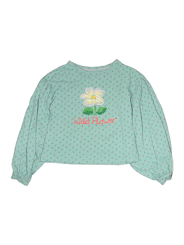 Mini Boden 100% Cotton Teal Long Sleeve T-Shirt Size M (kids) - photo 1
