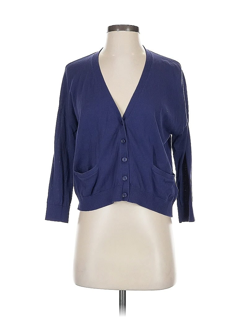 Pre-owned Fossil Cardigan Sweater In Blue