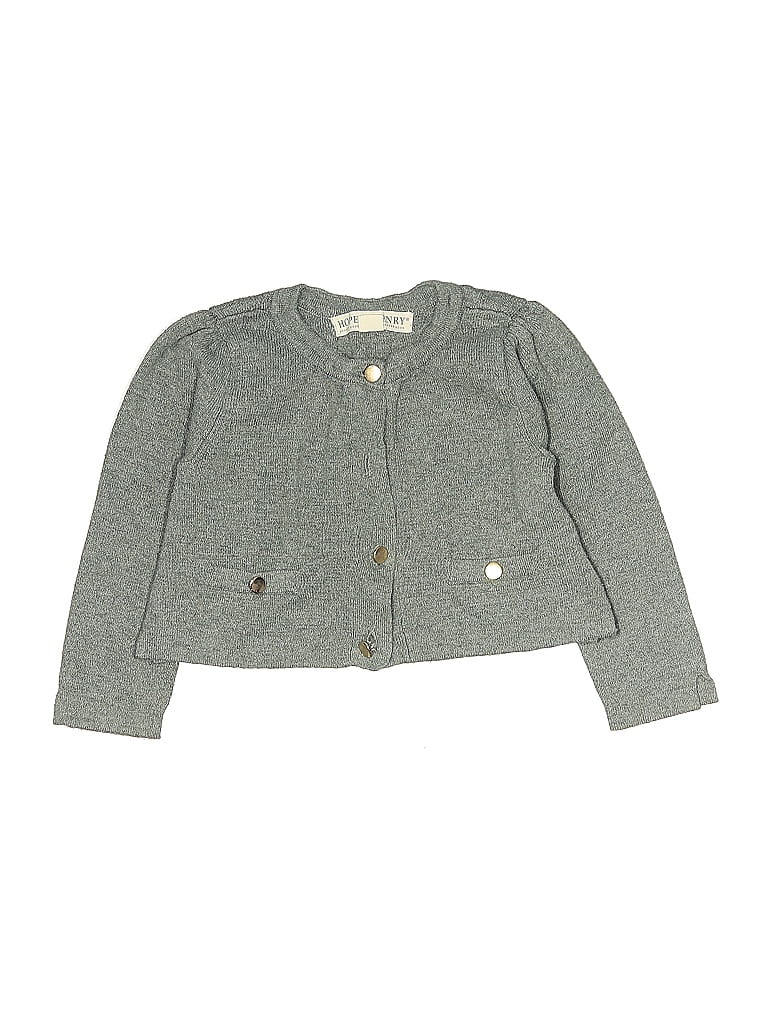 Pre-owned Hope & Henry Kids' Cardigan Sweater In Gray