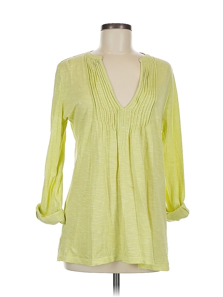 Pre-owned Ann Taylor Loft Outlet Long Sleeve Blouse In Green