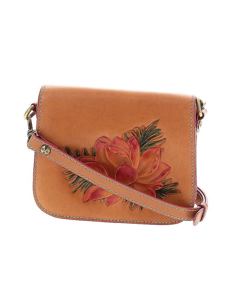 Patricia Nash Floral Tan Leather Crossbody Bag One size - photo 1