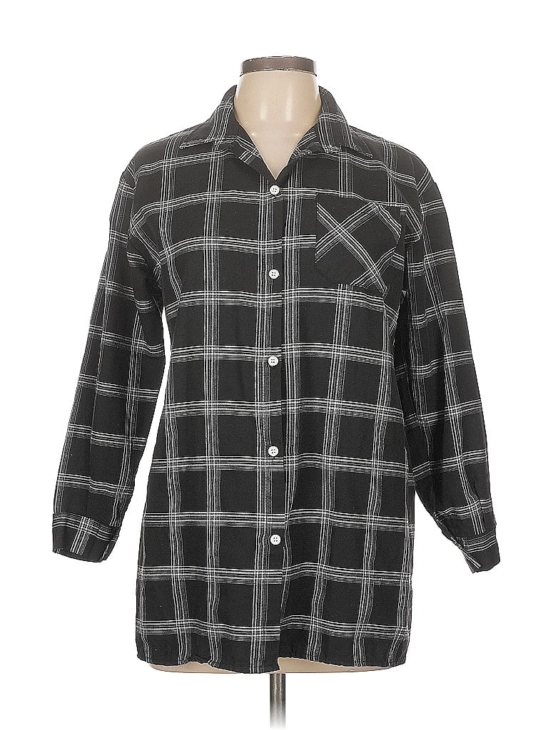 Pre-owned Assorted Brands Long Sleeve Button Down Shirt In Black