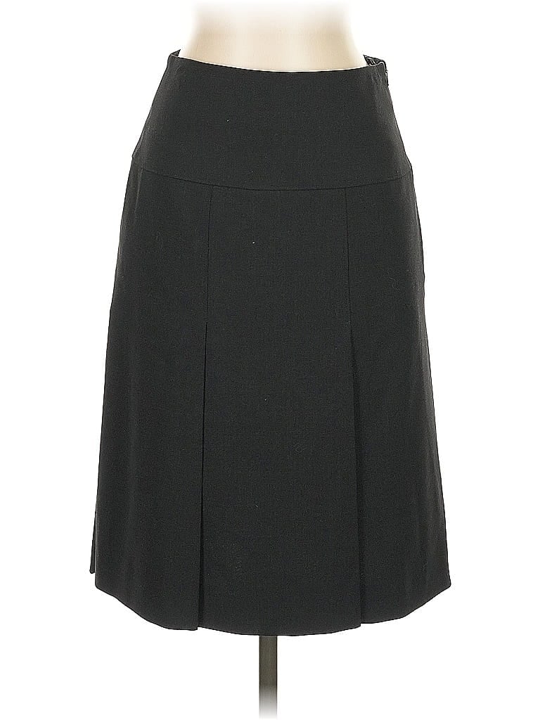 Akris Punto Solid Gray Black Wool Skirt Size 4 - photo 1