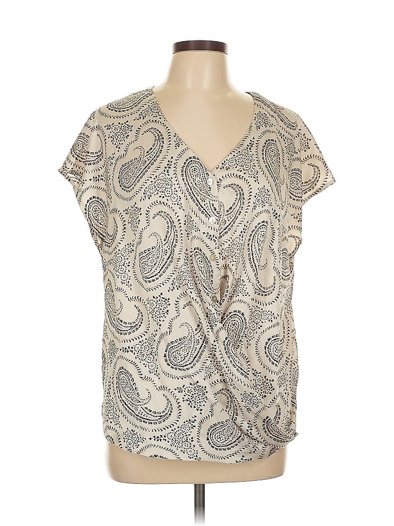 Pre-owned Entro Short Sleeve Blouse In White