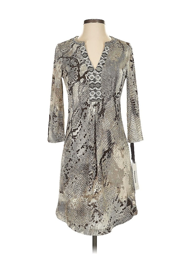Hale Bob Animal Print Gray Cocktail Dress Size XS - photo 1
