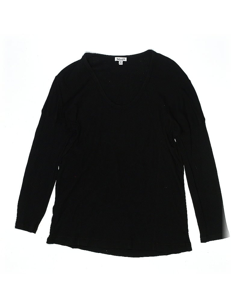 Pre-owned Splendid Long Sleeve Top Black Crew Neck Tops