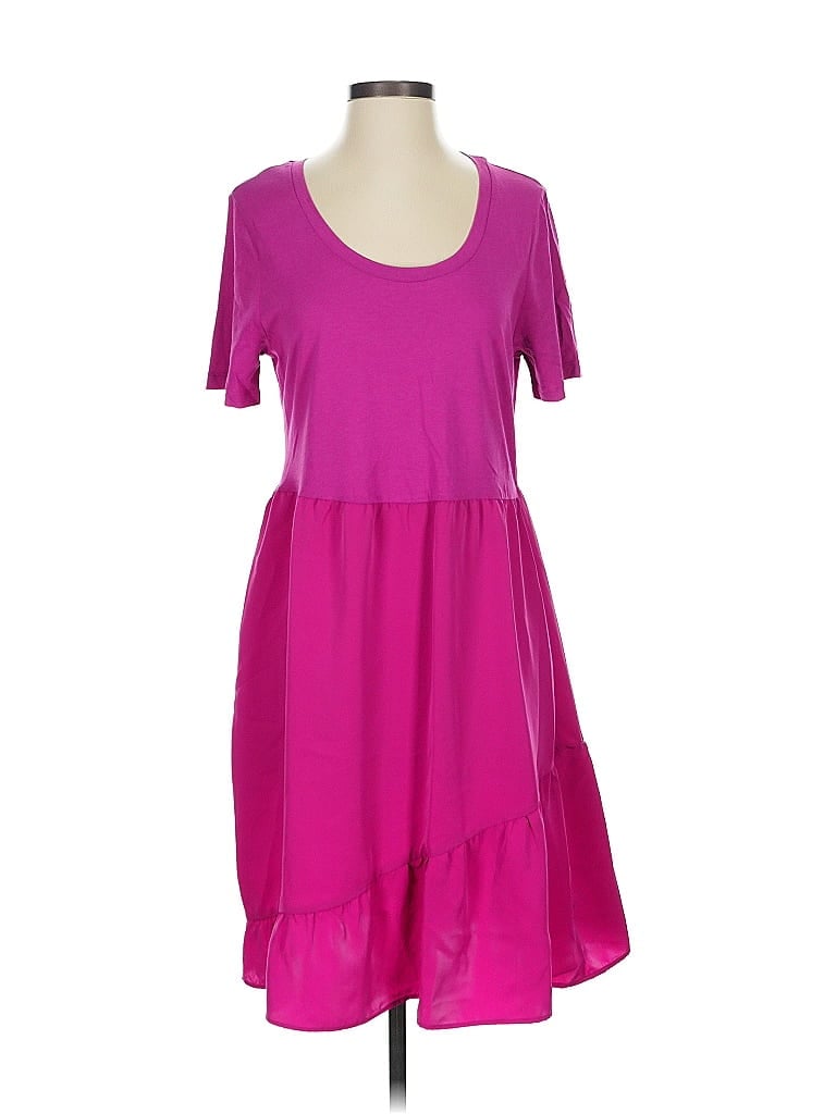 LOGO by Lori Goldstein Pink Casual Dress Size S - photo 1