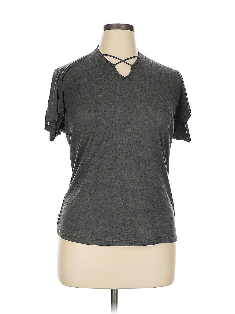 BKE 100% Rayon Gray Short Sleeve Top Size XL - photo 1