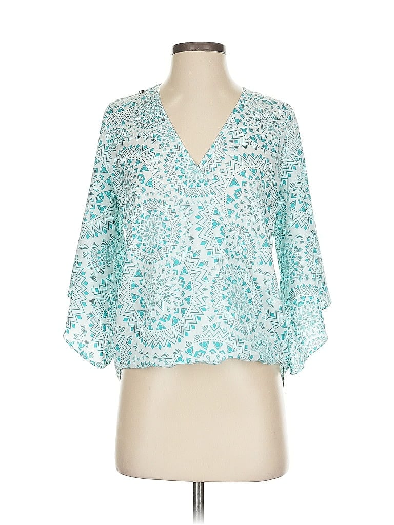 Pre-owned Love Sam 3/4 Sleeve Blouse In Blue