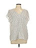 Hilary Radley 100% Polyester Polka Dots Ivory Short Sleeve Blouse Size L - photo 1