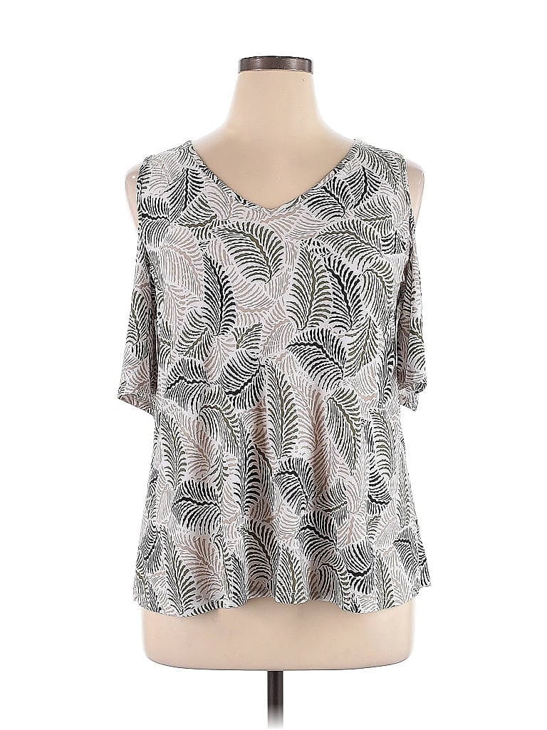 Pre-owned Sjs Short Sleeve Blouse In Silver