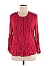 Catherines 100% Rayon Red Long Sleeve Blouse Size 0X - photo 1