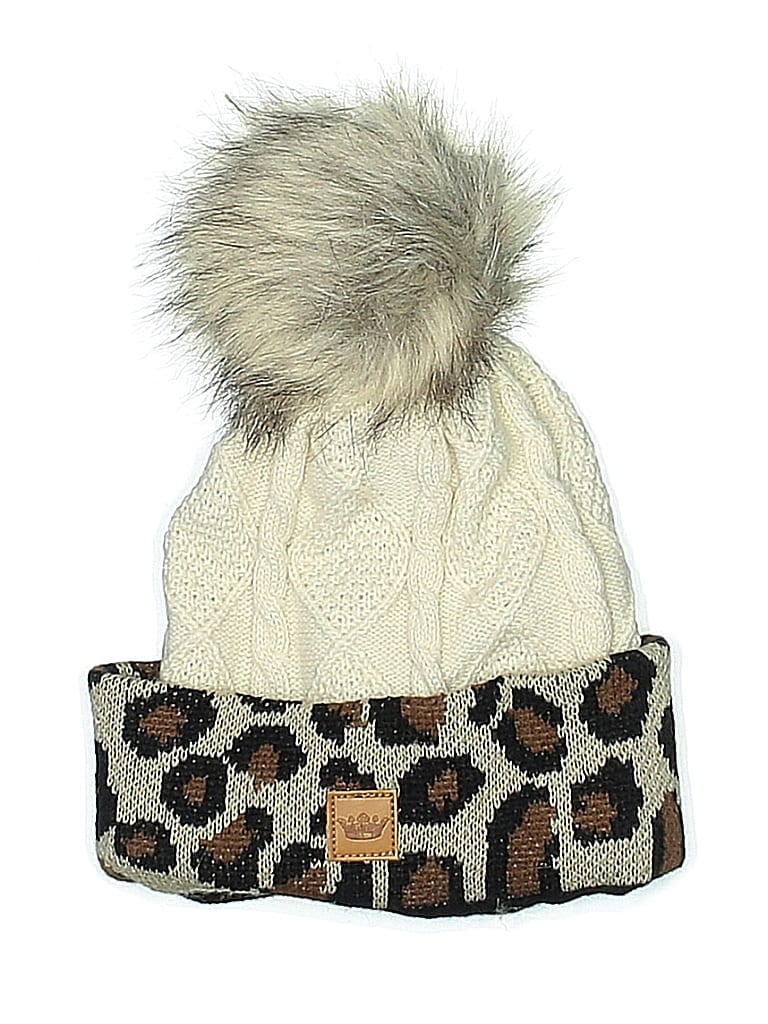 Panache Animal Print Ivory Beanie One size - photo 1